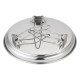 ALSANIDI, Round stainless steel plate with Foldable legs, Trips plates, Silver, Size 45 Cm