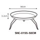 ALSANIDI, Round stainless steel plate with Foldable legs, Trips plates, Silver, Size 50 Cm