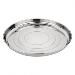 ALSANIDI, Indian Stainless Steel Bowel, Trips plates, Silver, Size 45 Cm