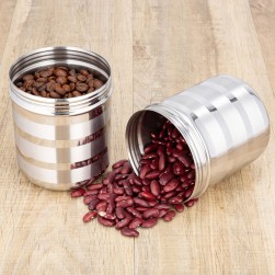 ALSANIDI, Indian Stainless steel Spices storage, Tea, coffee and sugar storage for trips, Silver, capacity 550 ml