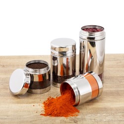 ALSANIDI, Steel Spice Container, Silver, capacity 270 ml