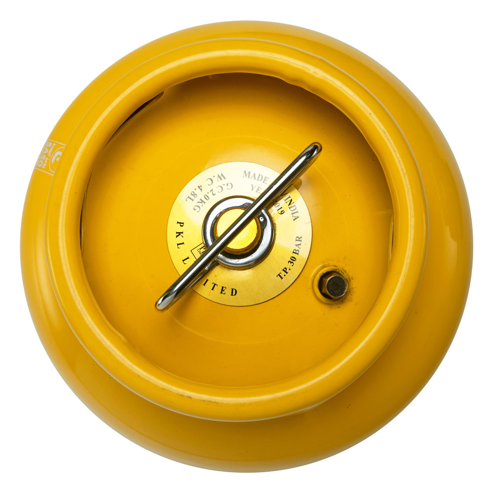 PKL, Gas cylinder for trips , Trips stove, Yellow, capacity 2 Kg