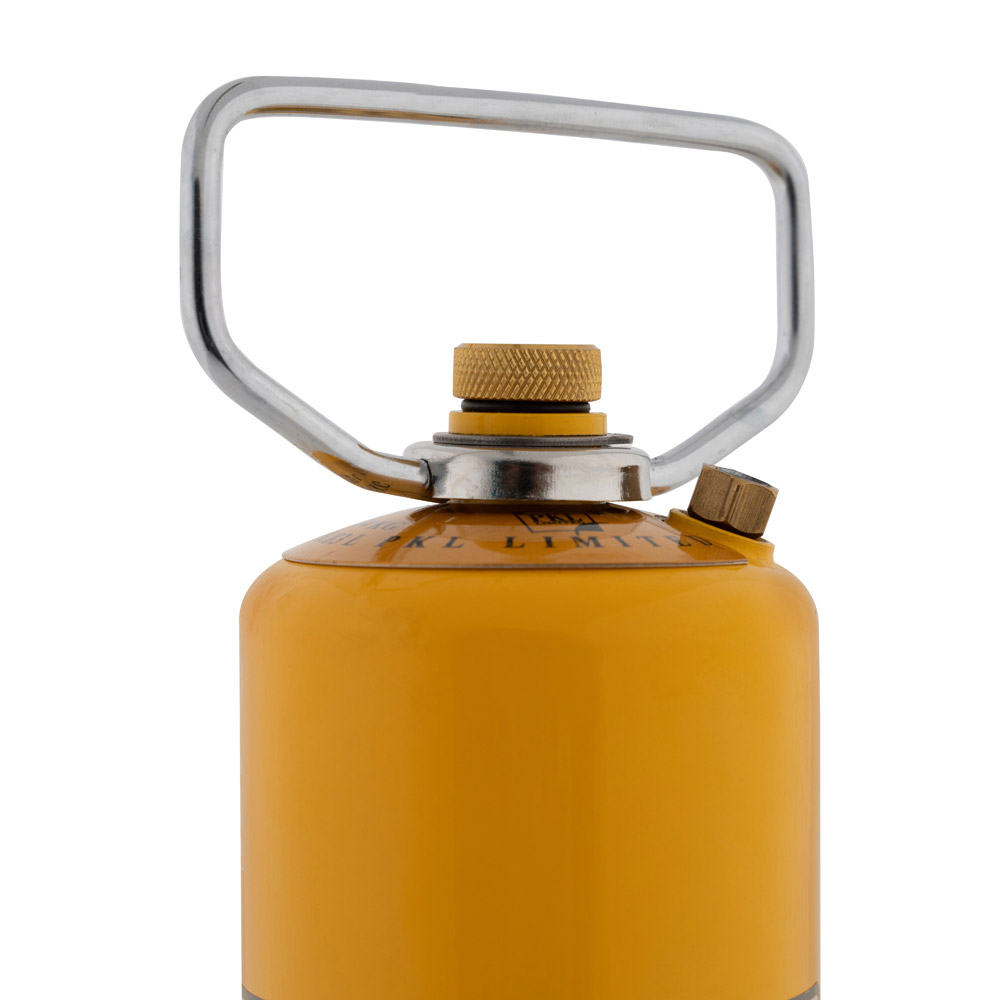 PKL, Gas cylinder for trips , Trips stove, Yellow, capacity 0.34 Kg