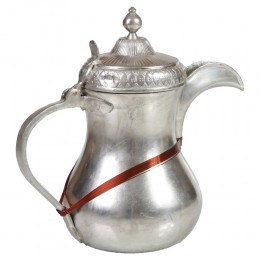 حبش، دلة قهوة عربية الرس نحاس، فضي، مقاس 5