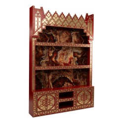 ALSANIDI, Kamar Storing and Displaying Pitchers and Jugs Cupboard , Kamar Wood, Red, Size 150*220 Cm